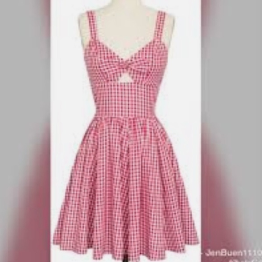 Trashy Diva sz 14 Gingham Red Hottie w Purse, Headband&Double layered hem CL211